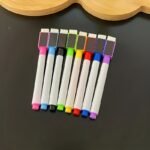 8 Pcs Scratch-Free Erasable Whiteboard Pens - Color Random Set, Easy To Wipe Board Eraser, Magnetic Erasable Markers - Office Supplies - Image 7