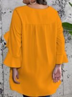 Plus Size Ruffle Sleeve Blouse, Casual Crew Neck Asymmetrical Hem Blouse For Spring, Women'S Plus Size?Clothing - Image 8
