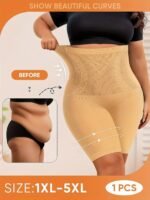 1Pc Large Size Panties, Oversized And Thickened, High Waist Tummy Control, Shaping And Butt Lifting, Seamless Underwear, Women'S Panties, Square Shorts. - Image 3