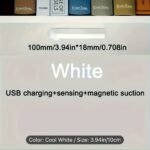 Usb Rechargeable Led Motion Sensor Night Light, Wireless Auto On/Off, Usb Charging, Warm White Light, Ultra-Thin Mount, For Cabinets/Stairs/Halls/Bedrooms - Image 5