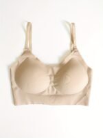 1Pc Women'S Push-Up Bra With U/X-Back Design, Removable Straps & No Underwire - Seamless Comfort, High Support, Beige Lace For Everyday & Special Occasions, Strapless Push Up Bra, Occasion Bra, Elegant Undergarment, Comfortable Fit