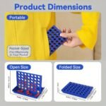 Family Strategy Board Game - 13.21 Cm Portable Foldable Chess Puzzle For Kids & Adults, Classic Four-In-A-Row Challenge With Red & Yellow Discs, Ages 3+ Home Entertainment, Perfect Christmas Thanksgiving Gift, Chess Gifts, Interactive Play, Vibrant Board, Sturdy Construction - Image 6