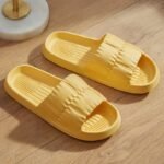 Solid Color Eva Slides, Lightweight Soft Sole Flat Home Bathroom Slides, Non-Slip Casual Beach Slides - Image 5