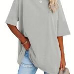 Plus Size Solid Simple T-Shirt, Casual Crew Neck Short Sleeve T-Shirt, Women'S Plus Size?Clothing