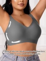Plus Size Seamless Backless Bra - No Underwire & Ultra Soft Comfort, High Elasticity Removable Pads, Minimalist Design For Everyday Casual & Formal Wear, Strapless Bra, Formal Attire Support, Backless Lingerie, Smooth Texture Fabric, Comfortable Support, Sleek Silhouette, Lightweight Construction, Women'S Undergarments - Image 8