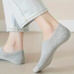 6 Pairs Solid Pinstripe Boat Socks, Simple Comfy & Breathable Socks, Women'S Stockings & Hosiery - Image 5