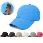 1X Summer Quick-Dry Men'S Ponytail Baseball Cap, Sun Protection Hat, Women'S Sports Cap, Camping Hat