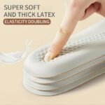 1 Pair Of Latex Insoles For Men & Women - Sweat Absorbent, Odor-Resistant, Shock-Absorbing & Thickened Design, Comfortable Faux Leather Material With Non-Slip Rubber Sole For All-Day Wea - Image 4