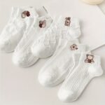 5 Pairs Cartoon Pattern Socks, Cute Japanese Style Short Socks, Women'S Stockings & Hosiery - Image 4