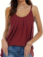 Plus Size Solid Cami Top, Crew Neck Spaghetti Strap Top For Summer, Women'S Plus Size?Clothing - Image 6