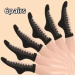 5/6 Pairs Vintage Embroidery Socks, Comfy & Breathable Short Mesh Socks, Women'S Stockings & Hosiery - Image 5