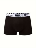 5Pcs Men'S 'Hello' Boxer Briefs - Fashionable, Breathable, And Comfortable Sports Trunks With High Stretch, Quick-Drying Sports Briefs, Men'S Underwear - Image 5