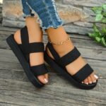 Women'S Slip-On Open-Toe Sandals With Adjustable Crisscross Straps - Breathable Fabric Upper & Lightweight Eva Sole - Casual Beach Shoes For Summer, Outdoor, And All-Season Wear, Crisscross Design, Eva Construction, Summer Footwear, Minimalist Style, Soft Insole, Casual Attire - Image 10