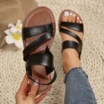 Women'S Casual Flat Sandals - Brown Cover Straps, Open Toe, Comfortable Tpr Sole, Ideal For Beach And Home Use, Beach Shoes - Image 4