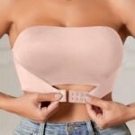 1Pc Women'S Seamless Strapless Bra - Invisible, Push-Up, Side Gathering, High Support With Front Closure, Solid Color, Medium Support, Wireless, No Padding, Comfortable And Supportive, Bra For Wome