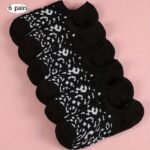 6 Pairs Of Black, White, And Grey Women'S Ankle Socks - Image 6