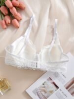 Women'S Sexy Lace Bra With Bow Detail - Black Underwire Medium Support, Non-Padded Full Coverage Lingerie For Casual Attire, Lingerie Wear|Sleek Lace Design|Underwire Bra - Image 6