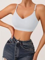1Pc Solid Seamless Wireless Bra, Causal Breathable Push Up Bra, Women'S Lingerie & Underwear - Image 9