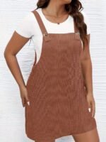 Vestido Corto Sin Mangas Con Bolsillos Para Mujer, Talla Grande - Image 3