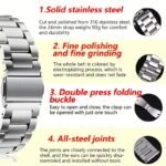 16Mm 18Mm 20Mm 22Mm 24Mm Watch Band, Stainless Steel Watch Strap, Watch Strap Replacement For Smartwatch, For Traditional Watch, For Samsung For Galaxy Watch, For Garmin Ticwatch Fossil - Image 5