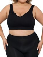 Women'S Daily Casual Low-Collar Non-Removable Chest Pad Bra, Seamless Breathable, Medium Stretch Polyamide Knit Fabric, 120G/?, Solid Color, Easy Comfortable, Sexy, For Women - Image 7
