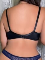 Women'S Plus Sexy Bra, Plus Size Bow Decor Contrast Lace Ultra-Thin Underwire Bra - Image 8