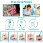 1Pc/2Pcs Two Finger Grips Silicone Learn Writing Tools Writing Pen Writing Correction Devices, Children Study Supplies For Children Halloween Christmas Gifts - Image 8