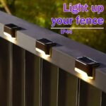 4-Pack Solar Deck Lights, Solar Fence Lights, Ip44 Outdoor Patio Lights, Power Solar Lights, Solar Powered Outdoor Step Light, Solar Powered Fence Stairs Lighting For Fence, Step, Patio, Deck, Backyard, Path