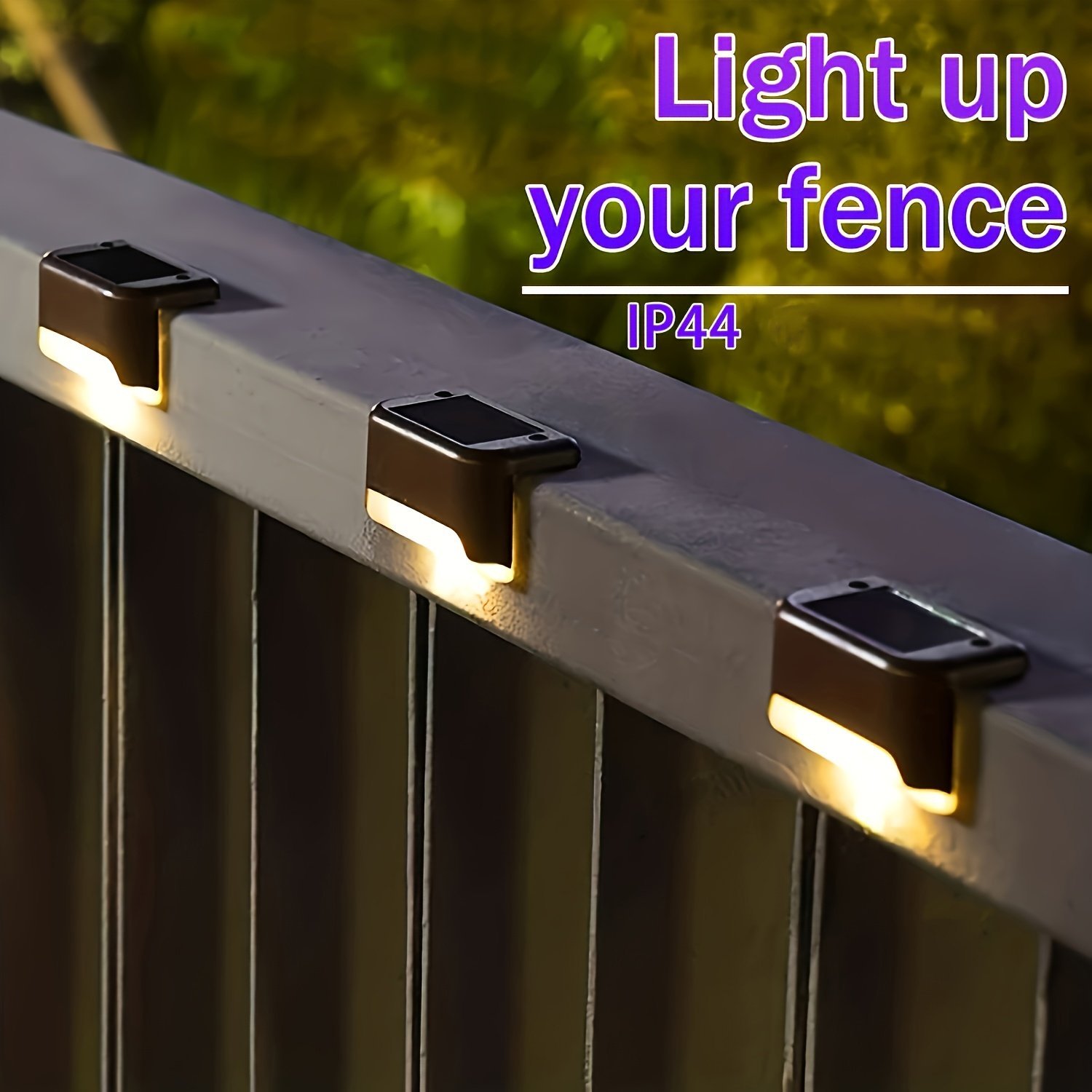 product-fancy-76fb2a40-7250-49b2-b119-dfe04384109f.jpg 4-Pack Solar Deck Lights, Solar Fence Lights, Ip44 Outdoor Patio Lights, Power Solar Lights, Solar Powered Outdoor Step Light, Solar Powered Fence Stairs Lighting For Fence, Step, Patio, Deck, Backyard, Path - Image 1