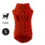 1Pc Cozy Knit Cat & Dog Sweater - Soft Acrylic Pullover For Small To Medium Pets, Winter & Fall Warmth, 7 Color Options, Machine Washable - Image 7