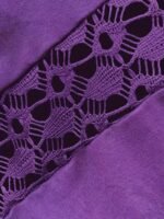 Plus Size, Large Size Solid Color Lace Patchwork Short Sleeves - Image 3