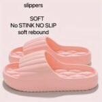 Women'S Eva Slides - Thick Cushioned Non-Slip Flat Sandals With Ribbed Texture, Soft Rebound Comfort For Indoor/Outdoor Use, Beach & Home Relaxation, Beige, Ladies Slippers - Image 5