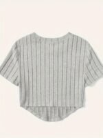 Women'S Casual Short Sleeve T-Shirt - Soft Stretch Polyester-Spandex Blend, Loose Fit Round Neck Summer Top, Solid Color Machine Washable Tee For Casual Attire - Image 9