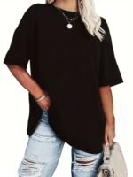 Plus Size Solid Simple T-Shirt, Casual Crew Neck Short Sleeve T-Shirt, Women'S Plus Size?Clothing - Image 10
