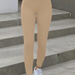 Women'S High-Waisted Leggings - Medium Compression Pants, Solid Black Running Pants, All-Season Machine Washable Non-See-Through Leggings For Women, Medium Elasticity, Nontransparent Fabric, Wear, Seamless Design, Breathable Material, Runners Gear