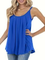 Plus Size Solid Cami Top, Crew Neck Spaghetti Strap Top For Summer, Women'S Plus Size?Clothing - Image 3