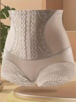 High Waist Lace Stitching Shapewear Panties, Comfy Seamless Tummy Control & Butt Lifting Shaper, Women'S Lingerie & Shapewear