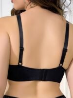Women'S Ultra-Thin Elegant Plus Size Bra - Underwire Support, Lace Trim With Bow Detail, Medium Stretch Comfort Fit, No Padding, Hand Wash Only, Solid Color, Supportive Undergarment, Delicate Bow Accents, Smooth Texture Fabric, Handwashable Lingerie, Comfortable Undergarment, Stylish Undergarment, Breathable Material, Casual Attire - Image 6
