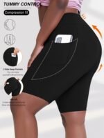 Plus Size - Women'S Plus Size High Waist Crescent Pocketed Shorts - Stretchy, Comfort Fit, Casual Summer Style With Plump Design, Breathable Fabric For Everyday Wear, Plus Size Shorts - Image 8