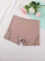 Women'S Mid-Rise Boyshort Panties - Contrast Lace Trim With Scallop Detail & Playful Bow Tie, Soft Comfortable Seamless Design, Moderate Support, Solid Color For Casual Or Special Occasions, Cute Panties, Everyday Comfort Wear, Elegant Underwear, Moderate Support Underwear - Image 5