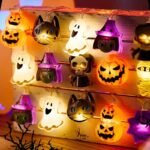 1Pc Led Fairy With -Like Button Control - Multi-Color Changing (Warm White, Green, Purple, Orange, Black, Yellow, , , Red, Brown, Gray, Cyan) - Indoor/ Halloween & Christmas Party Decorations - Led String With Hanging Hooks - Compatible With Pumpkins, Ghosts, Witches, Spiders, Mummies, Angels - Battery Not Included - Safe & Easy Use - Image 10