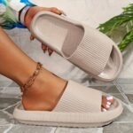 Women'S Thick-Sole Non-Slip Eva Slippers - Slip-On Comfort With Textured Grip, Lightweight Indoor/Outdoor Beach Sandals For Home, Pool & Travel - Black, Indoor Footwear | Versatile Footwear | Durable Footwear - Image 12