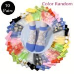 5Pcs Women'S Korean Style Daisy Ankle Socks - Breathable & Lightweight, No-Show Summer Boat Socks In Assorted Colors With Invisible Toe Design, Cute Socks - Image 7
