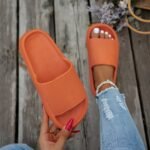 1 Pair Women'S Thick Sole Non-Slip Slide Sandals, Casual Slippers For Beach And Indoor/Outdoor Use, Comfortable All-Season Eva Shoes, Hand Washable Solid Color, Indoor Slippers - Image 9