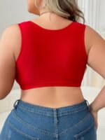 Elegant Plus Size Lace Bra With Front Closure - Comfortable & Breathable, Non-See-Through, Random Print Design - Image 2