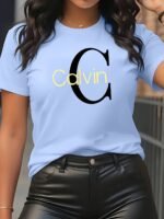 Elegant Print Tee - Women'S Round Neck Short Sleeve T-Shirt, Casual & Sporty, S-Xxl, Multiple Colors Available, Casual Wear | Elegant Print Tee | Comfortable Fit, Ladies T Shirts - Image 6