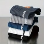 5 Pairs/10 Pairs Men'S Trendy Alphabet Pattern Socks, Polyester 95% & Elastane 5%, Knit Fabric, Anti-Odor, Shallow Cuff, All-Season Boat Socks, Machine Washable, Versatile & Fashionable - Image 5