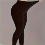 Women'S Plus Casual Tights, Plus Size Solid Opaque High Waist Stretchy Slimming Pantyhose For Fall & Winter - Image 3