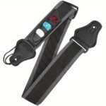 Multi-Use, Comfort-Fit Adjustable Guitar Strap - Woven Nylon, Black, With Paddle Holder For Enhanced Playing Experience