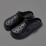 Eva Solid Color Clogs, Lightweight Flat Soft Sole Home Garden Clogs, Breathable Hollow Beach Clogs - Image 9